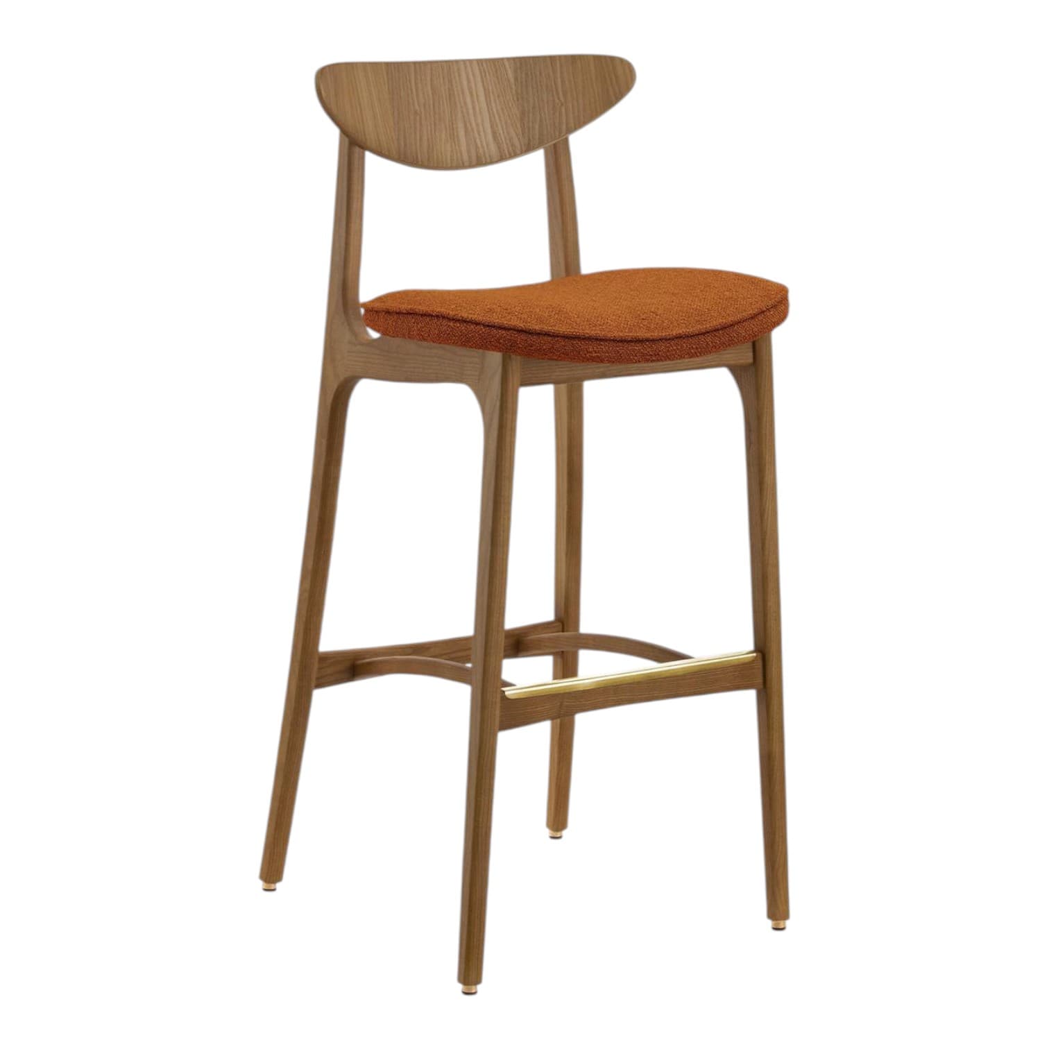 200-190 Basic M/75 Mix bar stool 45x52x100 cm ash rust orange Boucle Sierra – 03 Dark fabric, ,