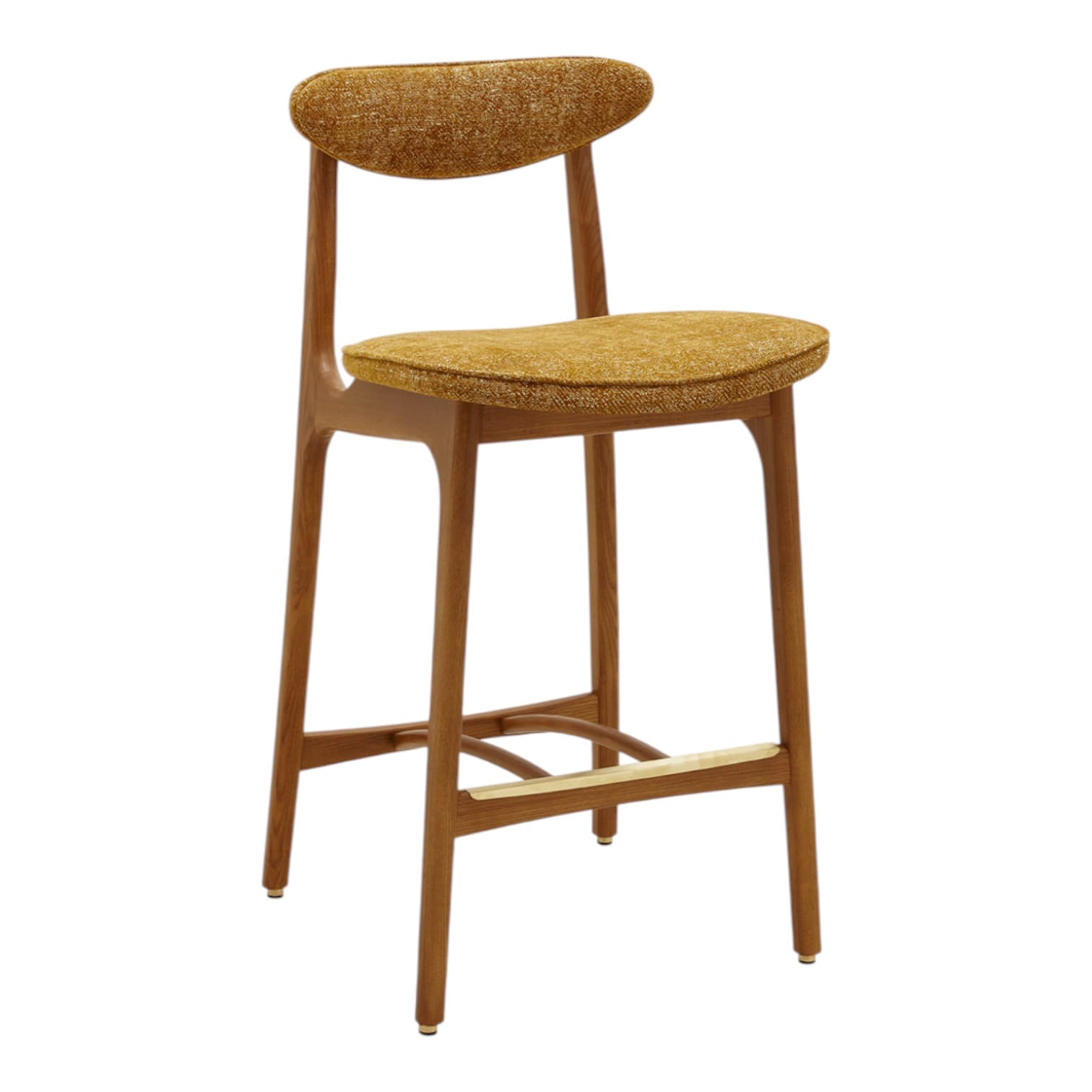 200-190 S/65 Bar stool 45x52x92 cm ash mustard Marble fabric, 366Concept