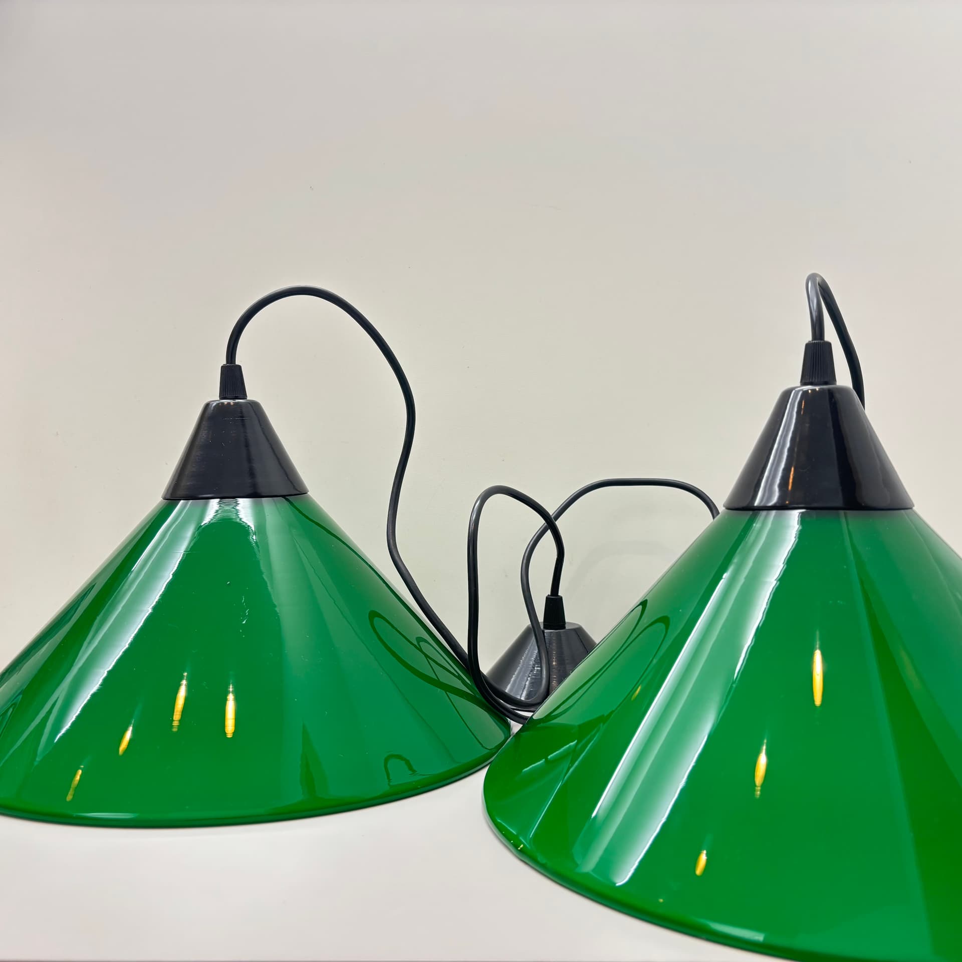 Para lamp wiszących, zielony, szkło, Niemcy, lata 80. - 65047