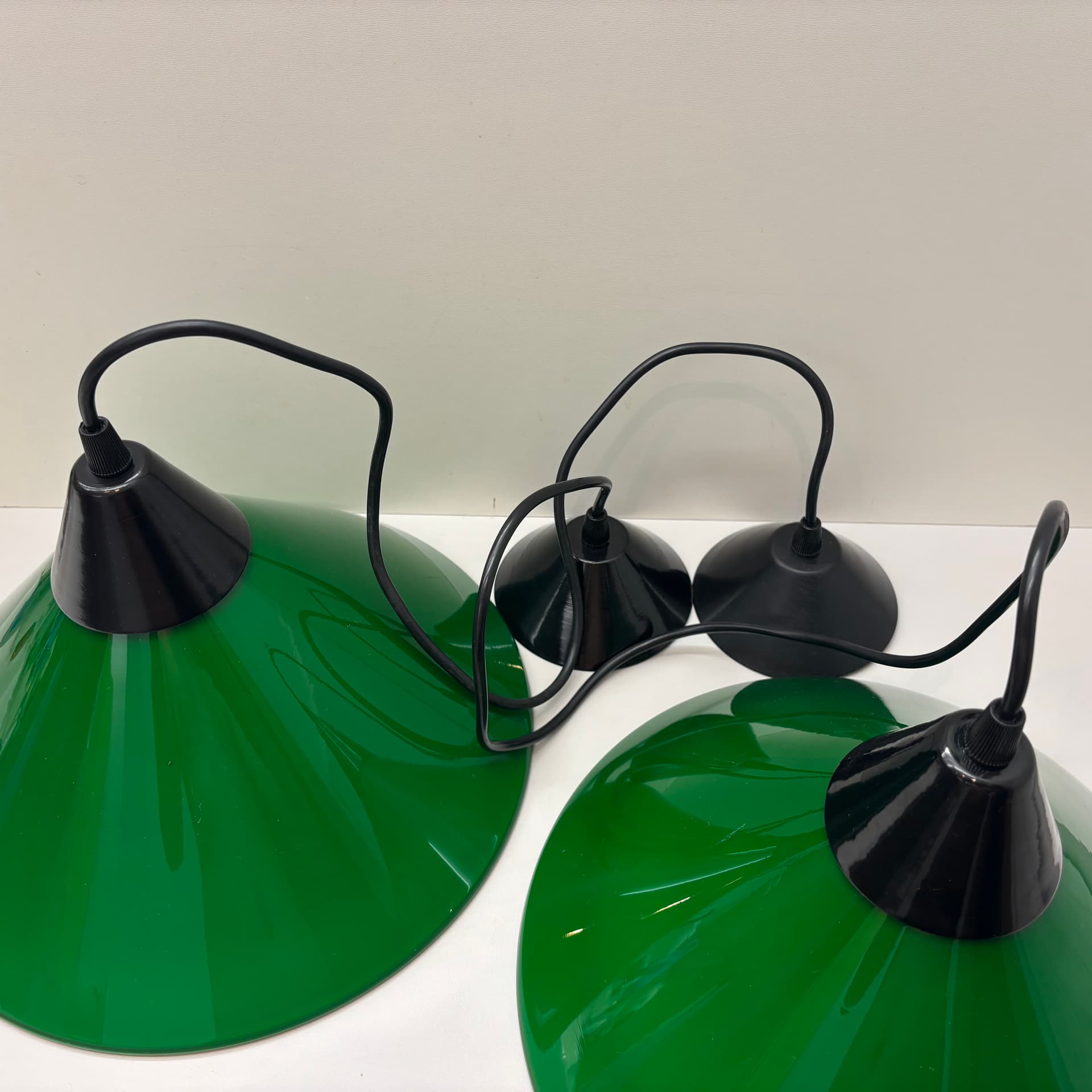 Para lamp wiszących, zielony, szkło, Niemcy, lata 80. - 65048