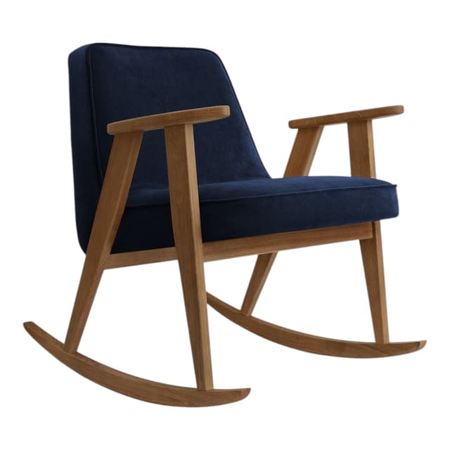 Fotel bujany 366, Velvet Indigo, dąb 03 Dark, proj. J. Chierowski, 366 Concept - WYMIARY