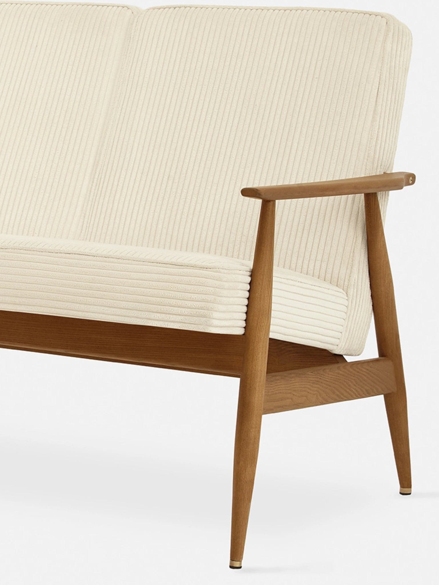 Sofa dzielona Fox, Cord Creme, jesion 03 Dark, 366 Concept - 65196