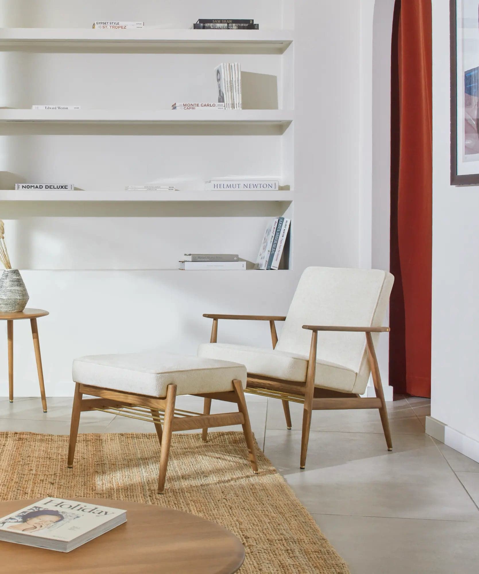 Podnóżek Fox, Cord Creme, jesion 03 Dark, 366 Concept - 65205