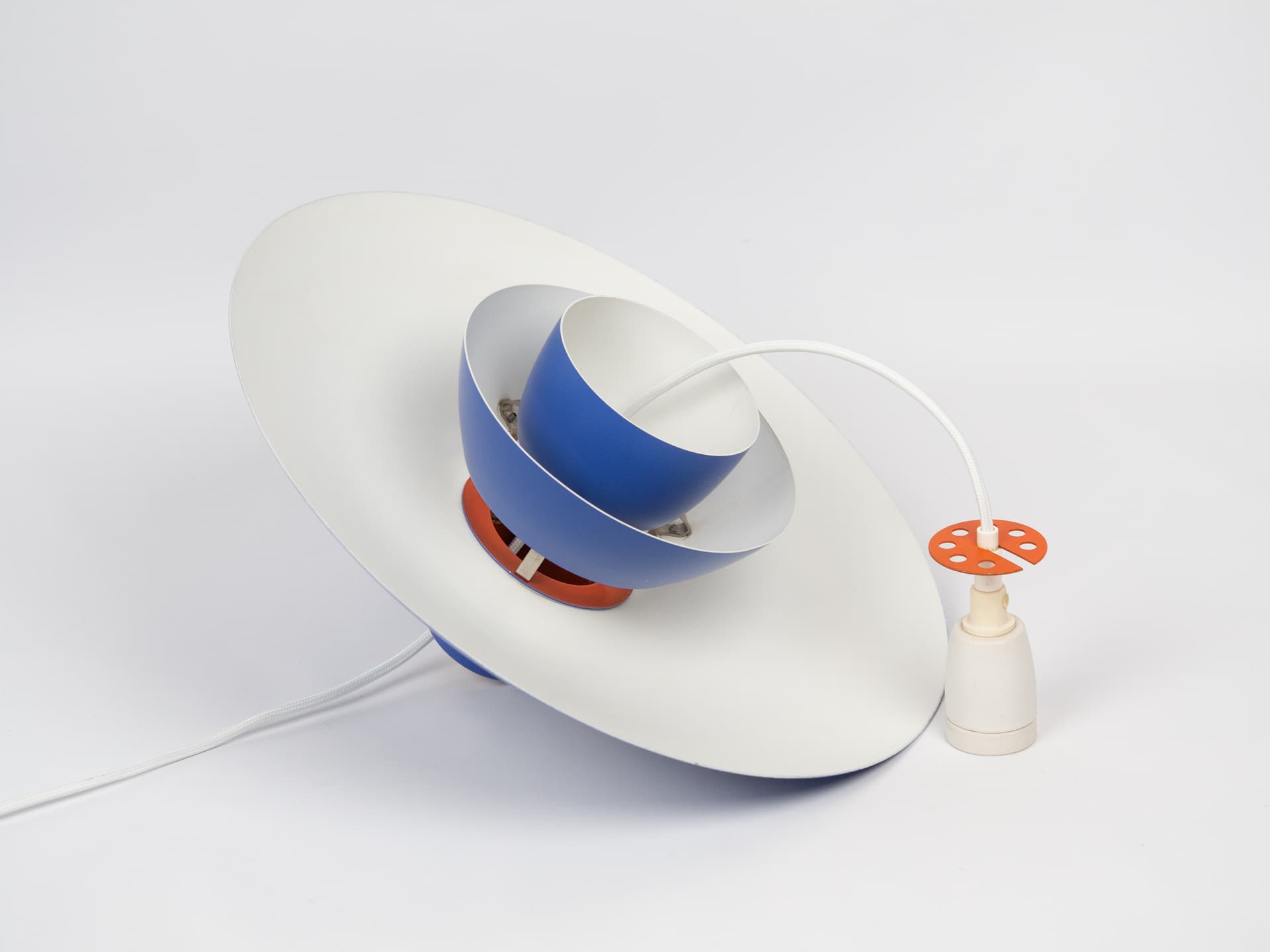 Lampa wisząca PH 4/3, niebieska, proj. P. Henningsen, Louis Poulsen, Dania, lata 60. - 65242