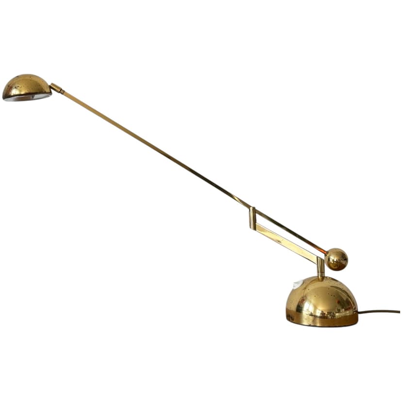 Lampa stołowa, Space Age, mosiądz złocony, Niemcy, lata 70.