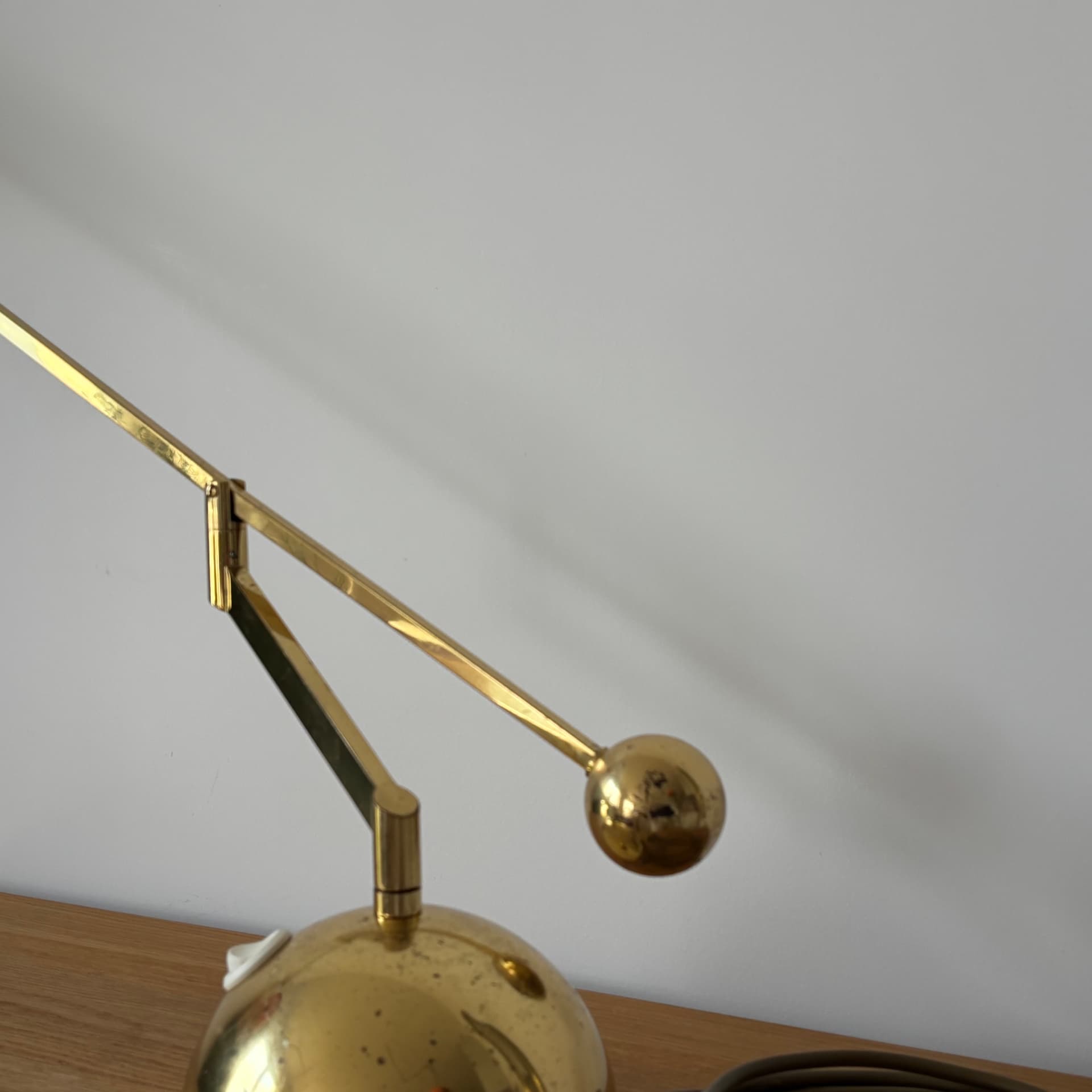 Lampa stołowa, Space Age, mosiądz złocony, Niemcy, lata 70. - 65275