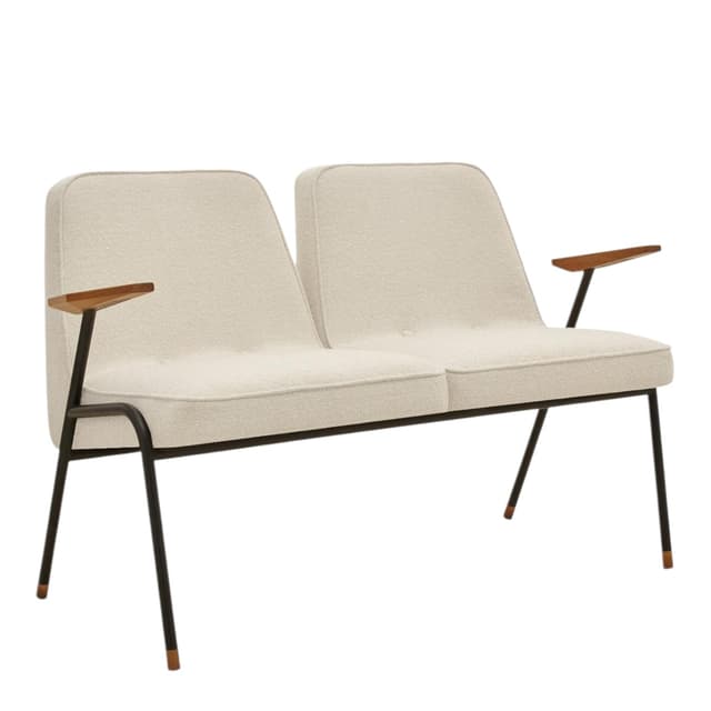 Sofa dwuosobowa 366 Metal Boucle Creme, stal czarna, 366 Concept - WYMIARY