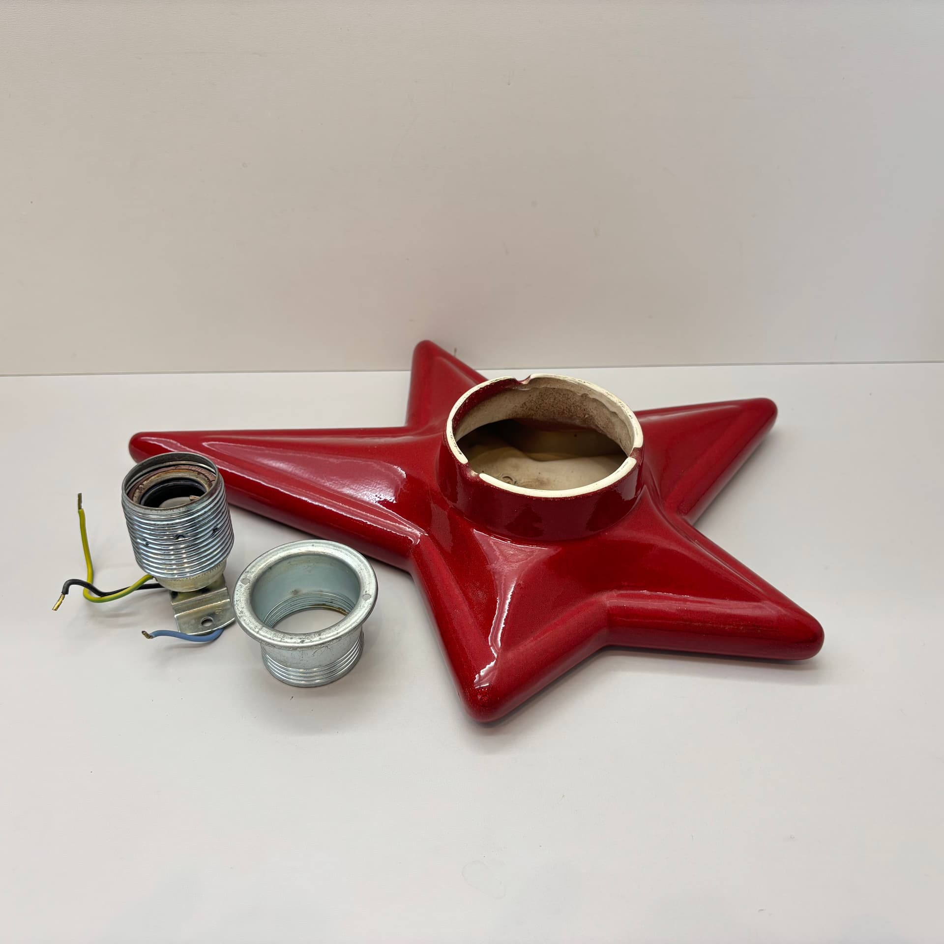 Kinkiet, PAN, czerwony, ceramika, Niemcy, lata 70. - 65381