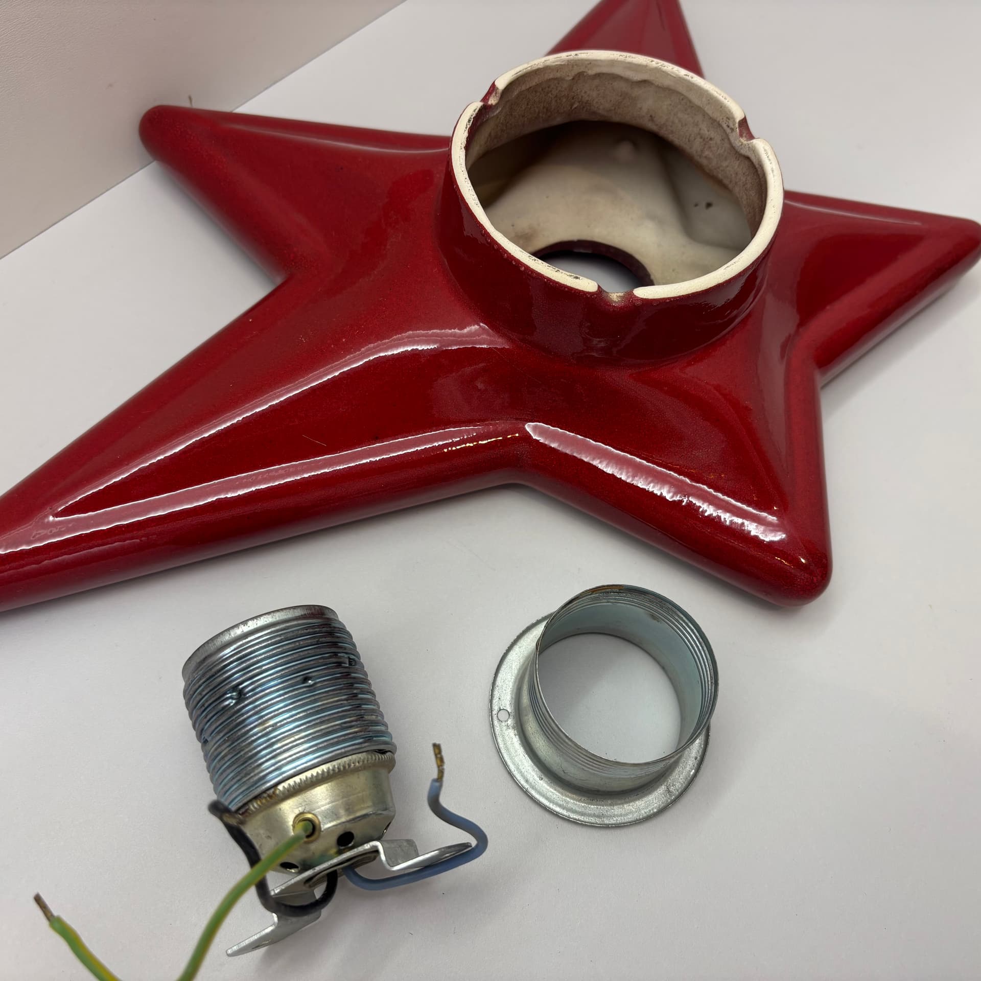 Kinkiet, PAN, czerwony, ceramika, Niemcy, lata 70. - 65382