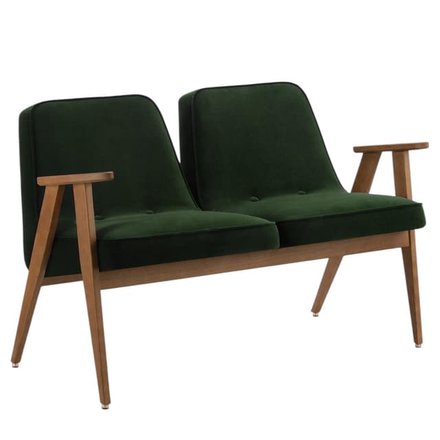 Sofa dwuosobowa 366, Velvet Bottle Green, dąb 03 Dark, proj. J. Chierowski, 366 Concept - WYMIARY