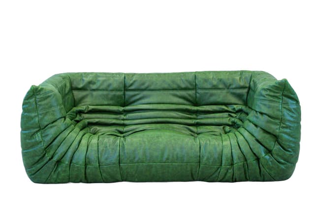 Sofa Togo z podłokietnikami, skóra zielona dubai - WYMIARY