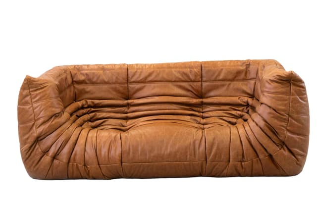 Sofa Togo z podłokietnikami, skóra brązowa dubai pine - WYMIARY