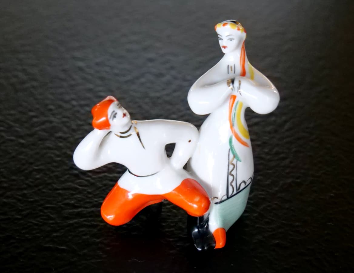 Figurka tancerzy, biała, porcelana, Lomonosowska Manufaktura Porcelany, ZSRR, lata 60. - 65825