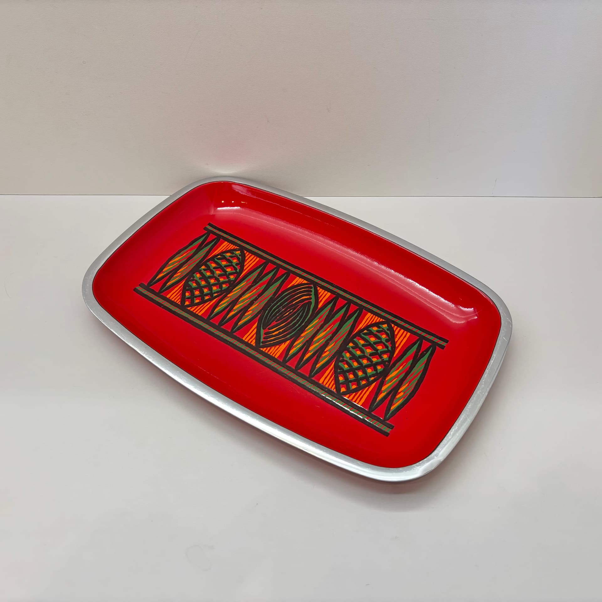 Taca, czerwona, emalia na metalu, Niemcy, lata 70. - 65858