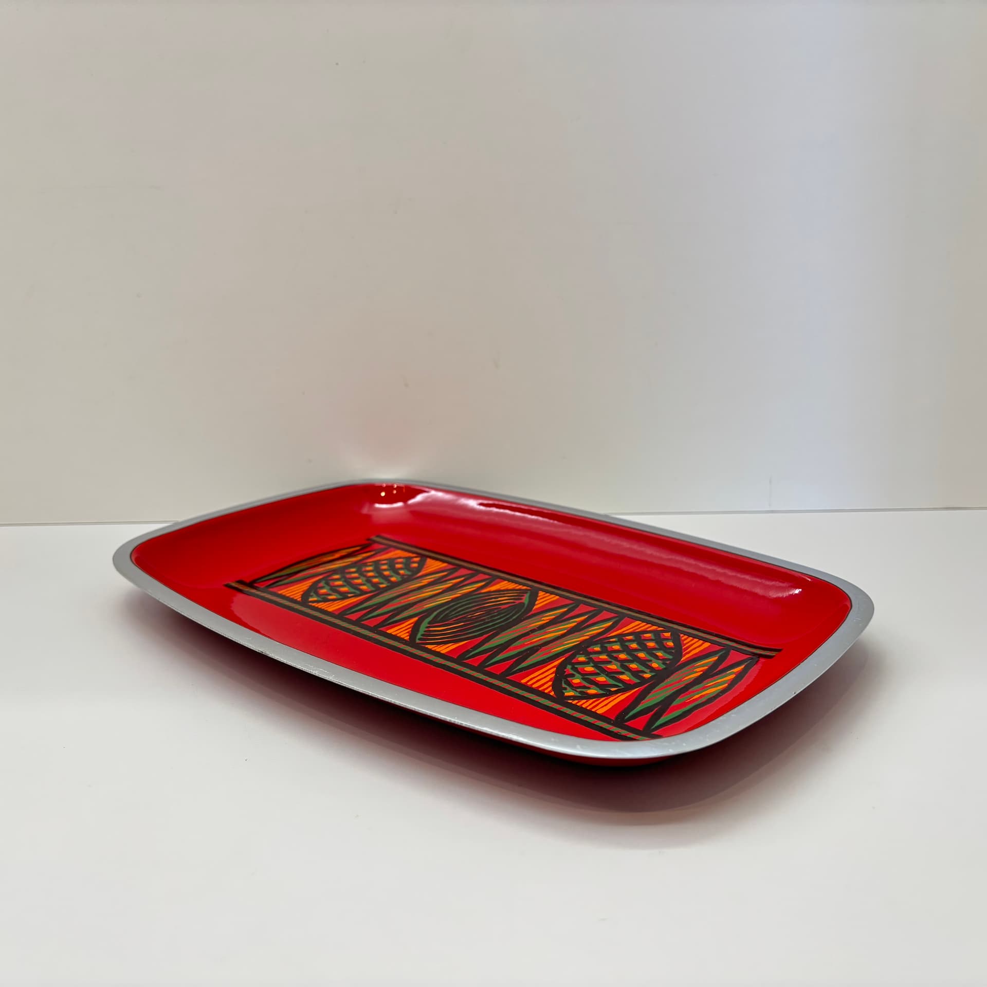 Taca, czerwona, emalia na metalu, Niemcy, lata 70. - 65850