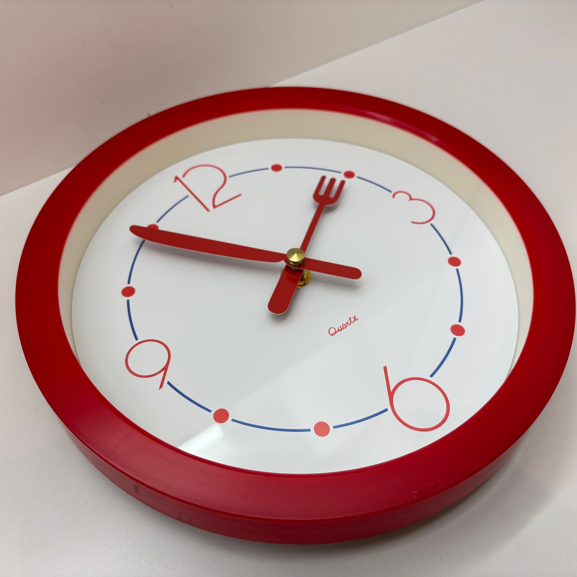 Zegar kuchenny, czerwony, plastik, szkło, Niemcy, lata 80. - 65916