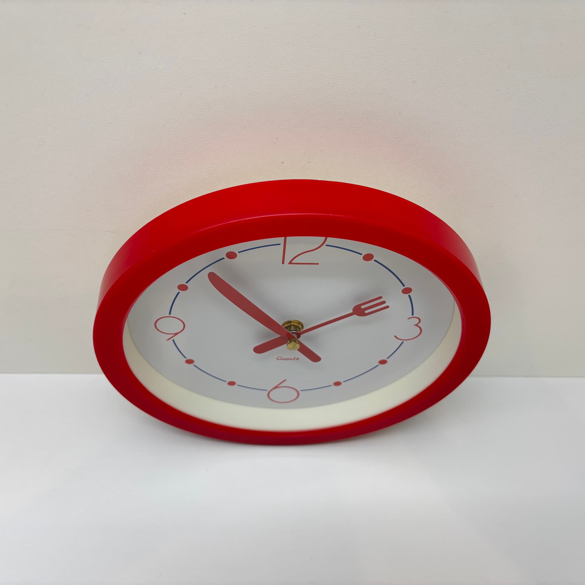 Zegar kuchenny, czerwony, plastik, szkło, Niemcy, lata 80. - 65918