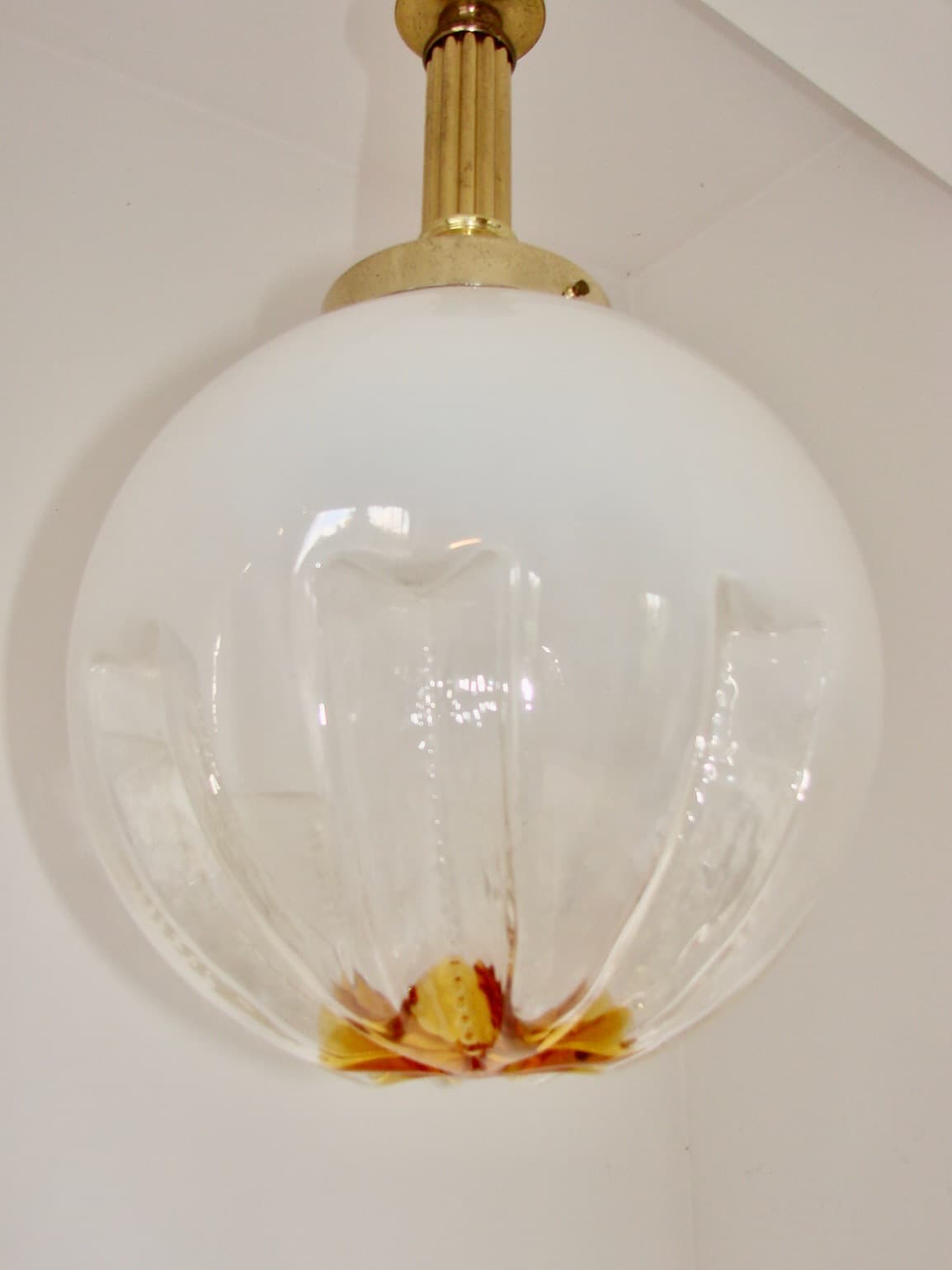 Lampa wisząca, multikolor, szkło, mosiądz, Mazzega, Włochy, lata 70. - 66059