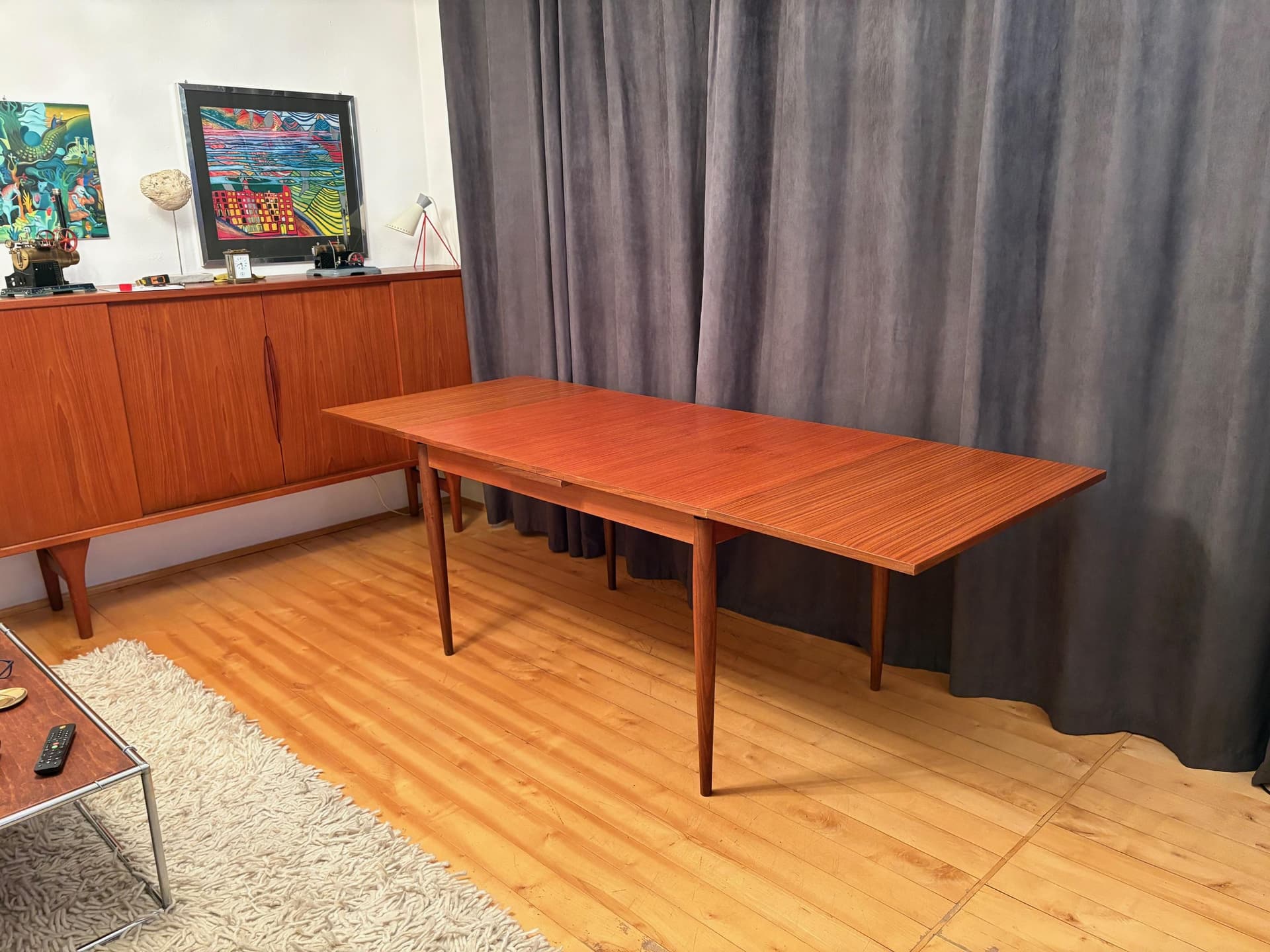 Extendable table, teak, Germany, 1960s. - 79604