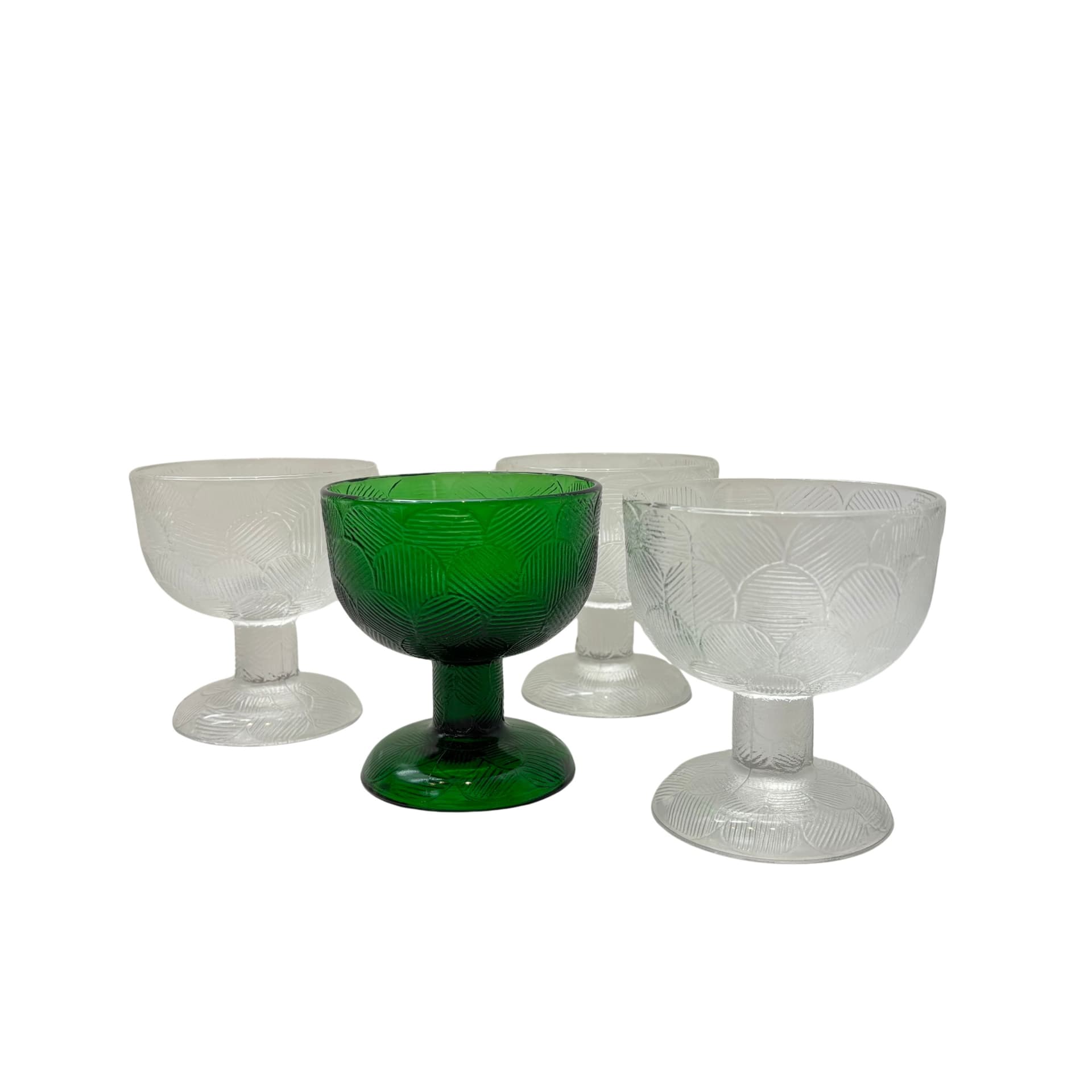 Komplet pucharków Miranda, multikolor, szkło, proj. H. Orvola, Finlandia, lata 70.