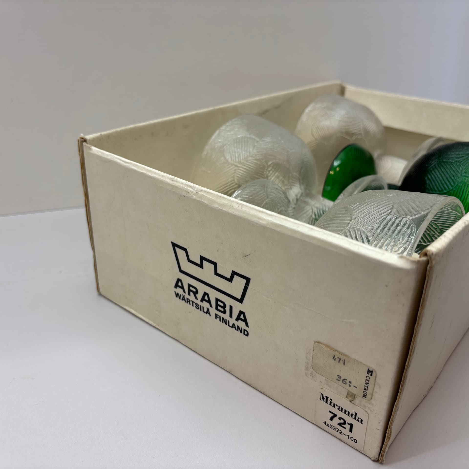 Komplet pucharków Miranda, multikolor, szkło, proj. H. Orvola, Finlandia, lata 70. - 66632