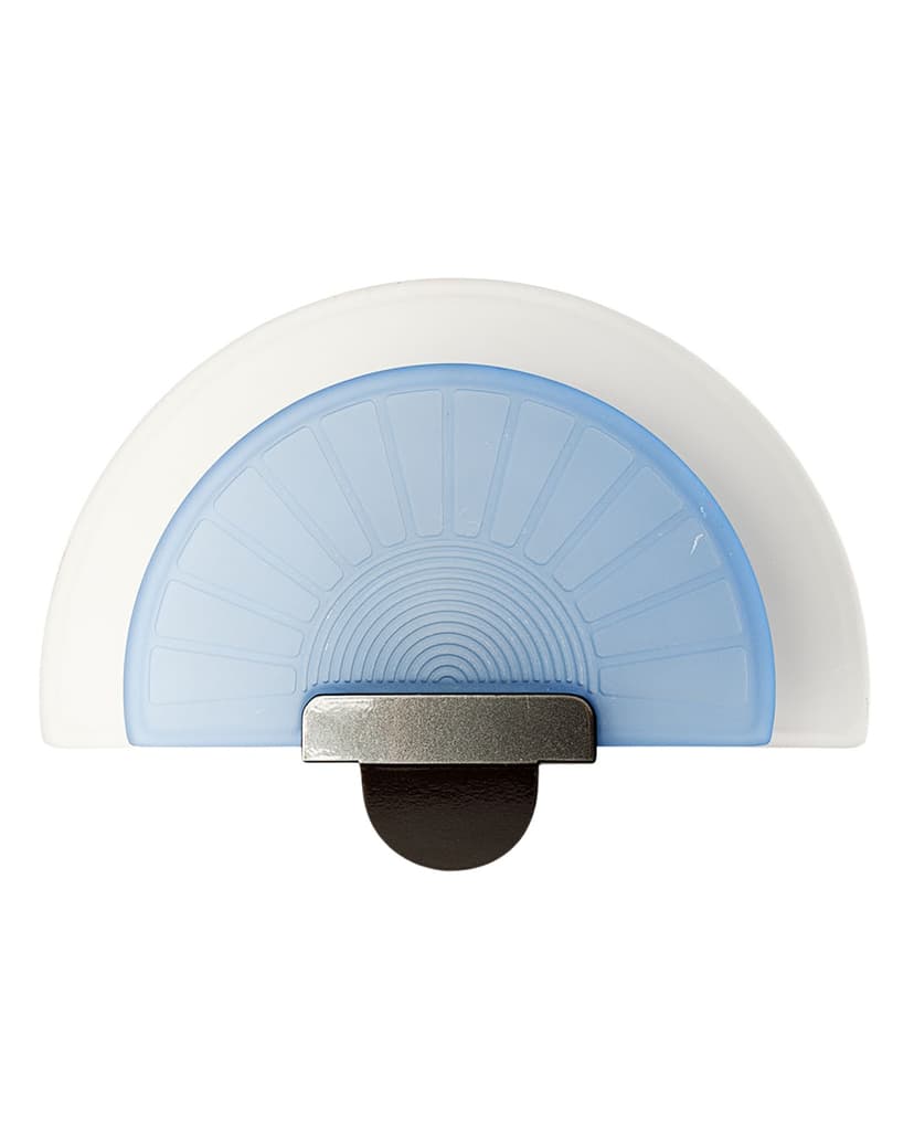 Para kinkietów Diva, szkło białe niebieskie, metal czarny, proj. E. Didone, Arteluce, Włochy, lata 80.