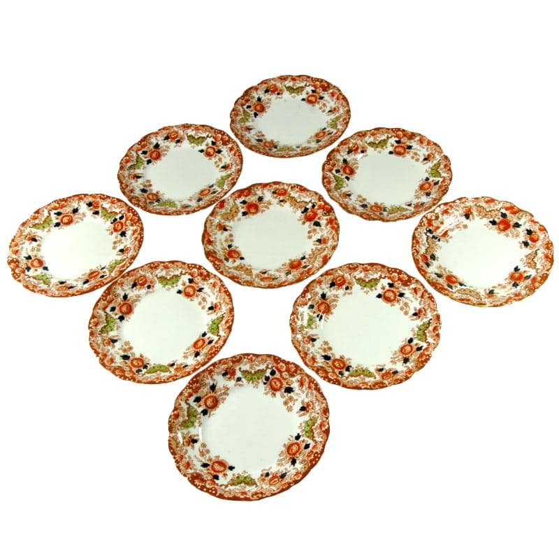 White Porcelain Dessert Plates, Wellington China JHC & Co., UK, 1930s