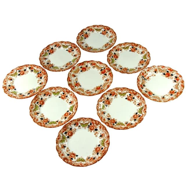 White Porcelain Dessert Plates, Wellington China JHC & Co., UK, 1930s - DIMENSION