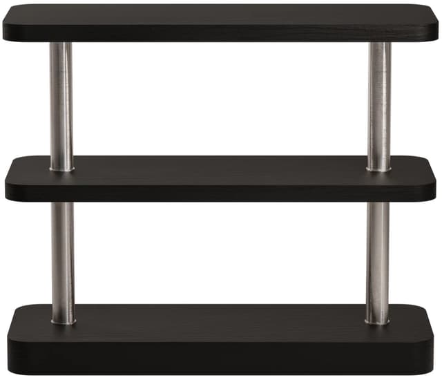 Regał Mod 3 Sottsass czarny i stal szczotkowana, Feum - WYMIARY