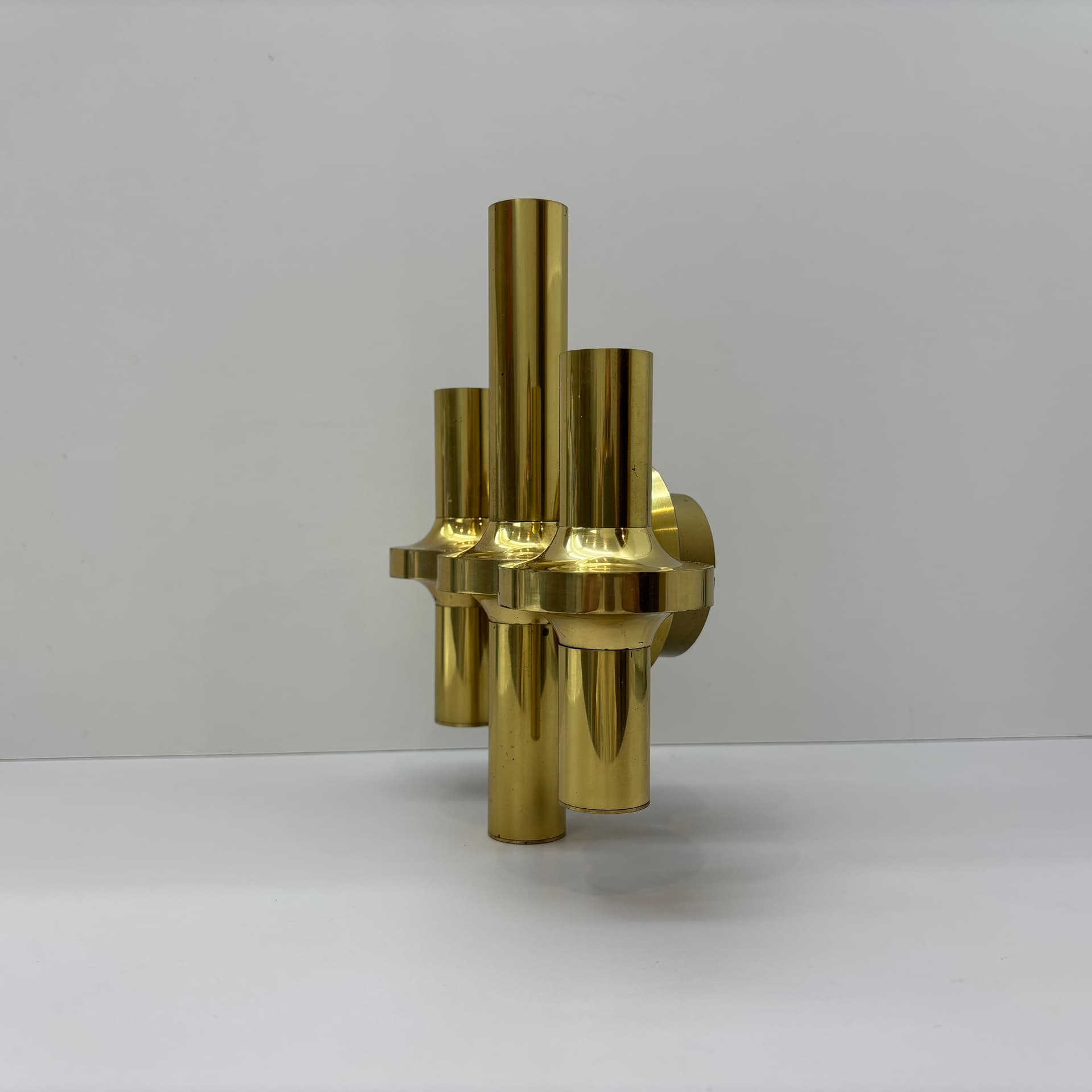 Kinkiet, złoty, mosiądz, proj. G. Sciolari, Włochy, lata 70. - 66851