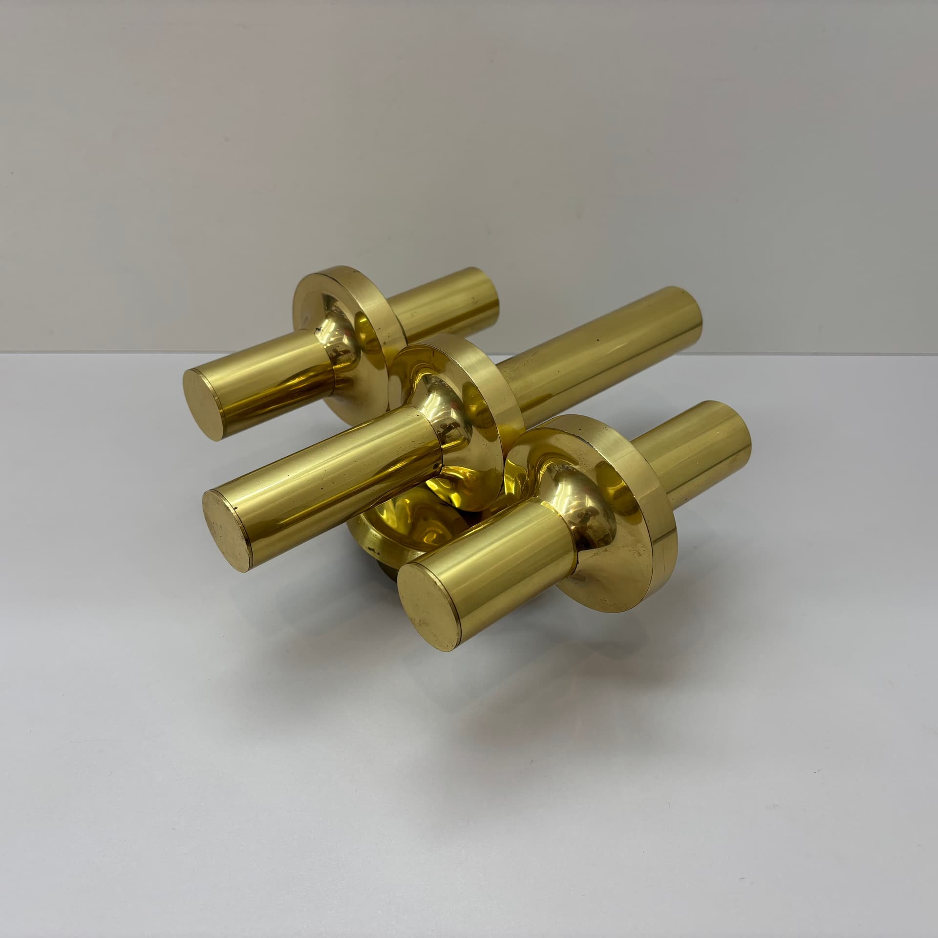 Kinkiet, złoty, mosiądz, proj. G. Sciolari, Włochy, lata 70. - 66848