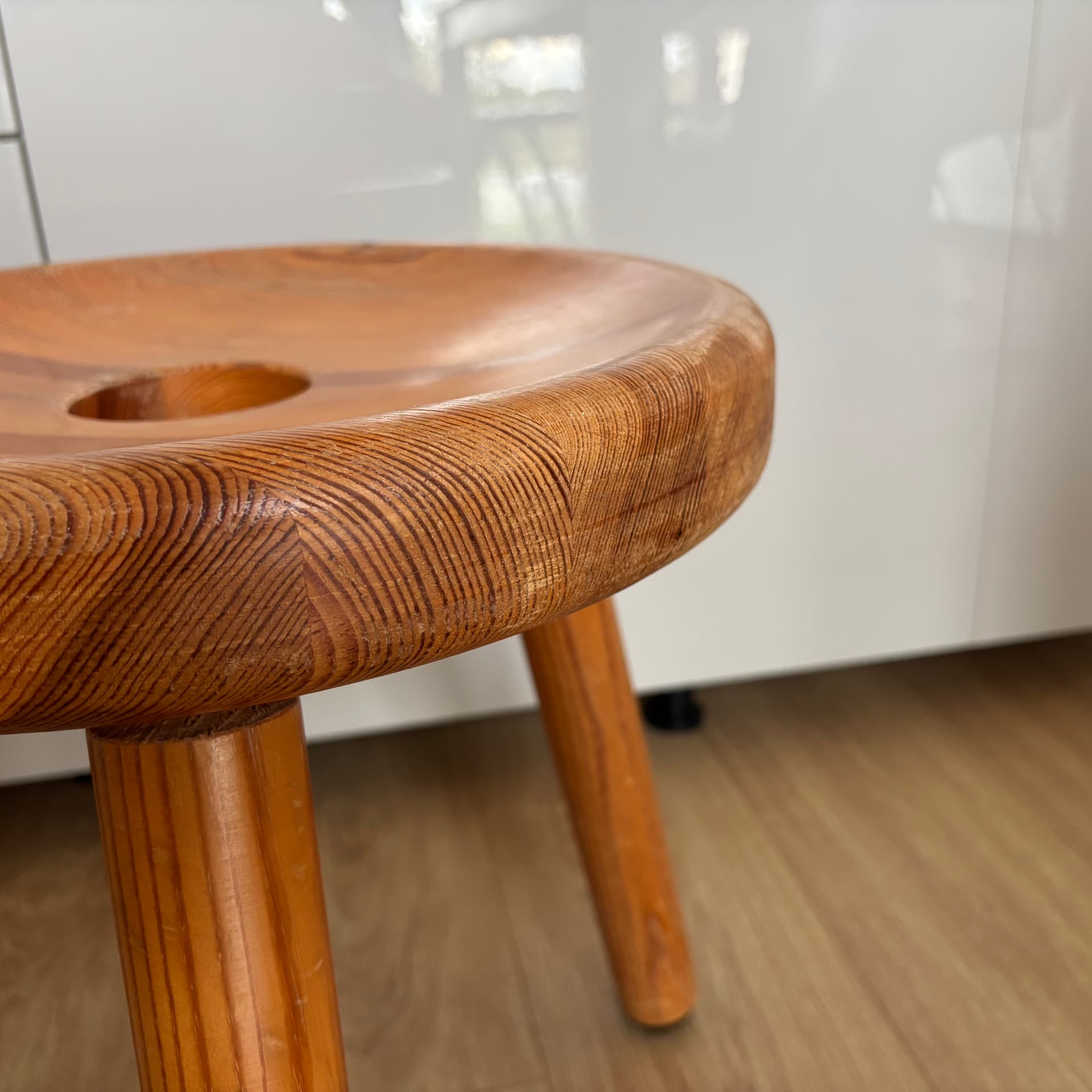 Stołek Sauna G-Palli, sosna jasnobrązowa, proj. B. Gardberg, Finlandia, lata 70. - 66908