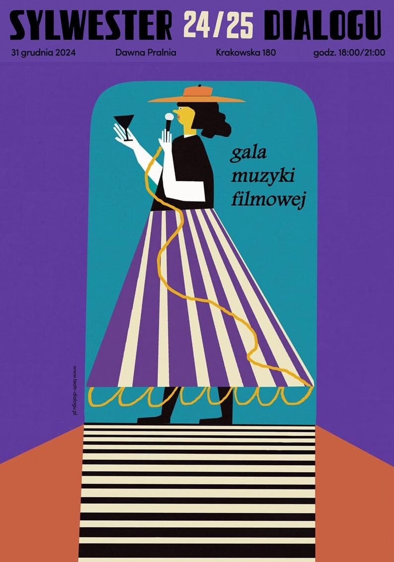 Plakat Sylwester Dialogu 24/25, Gala muzyki filmowej, 50x70 cm, aut. J. Zasada, Jakub Zasada