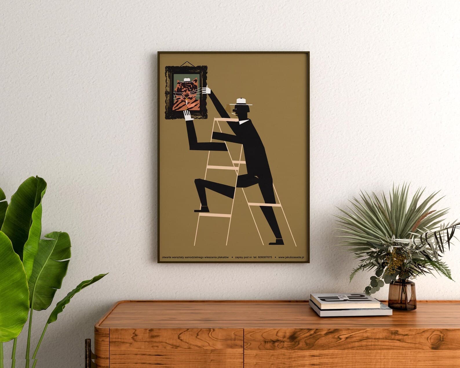 Plakat Otwarte warsztaty samodzielnego wieszania plakatów, plakat reklamowy, 50x70 cm, aut. J. Zasada, Jakub Zasada - 67572
