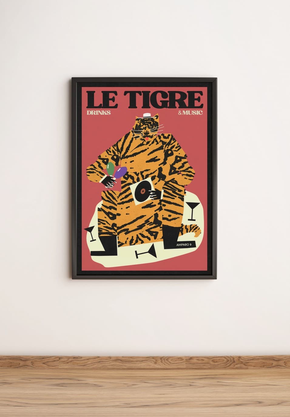 Plakat Le Tigre, drinks & music, 50x70 cm, aut. J. Zasada, Jakub Zasada - 67826