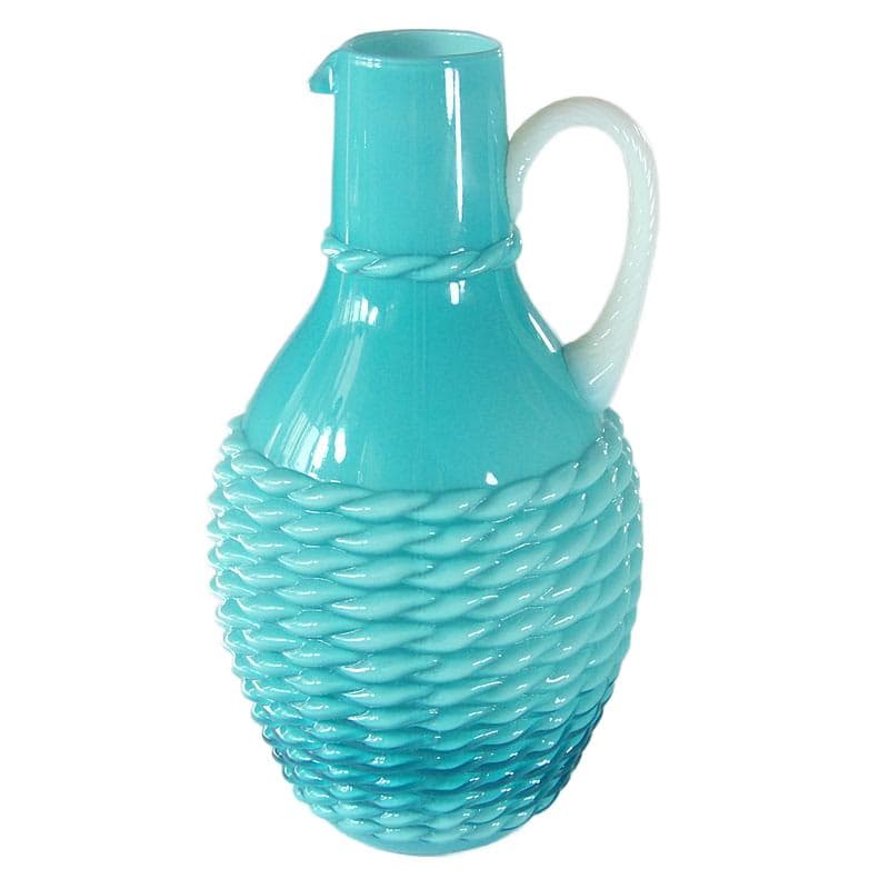 Jasnoniebieski wazon z prasowanego szkła, Empoli, Włochy, lata 60. - 5703