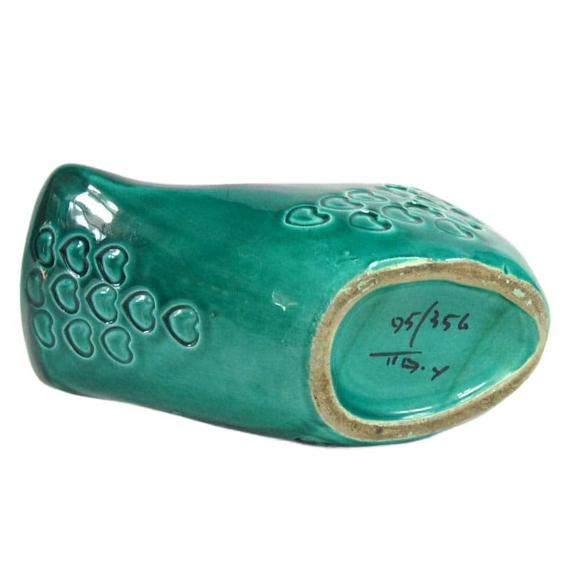 Szmaragdowo zielony pojemnik ceramiczny, proj. A. Londi dla Bitossi, Włochy, lata 60. - 5700