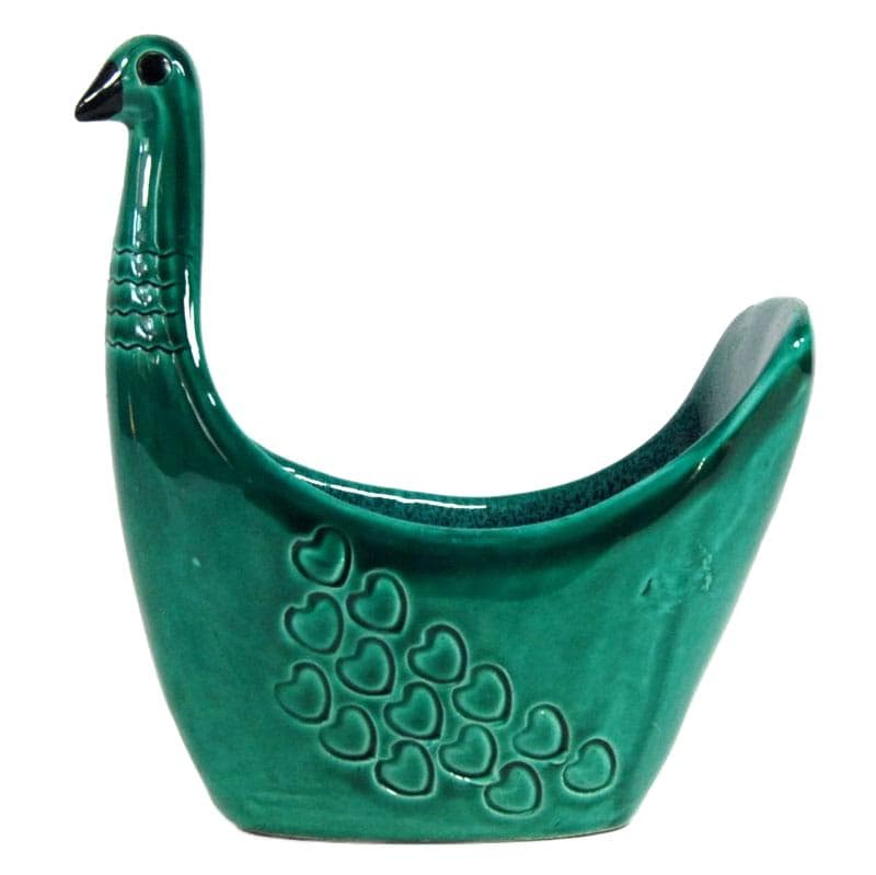 Szmaragdowo zielony pojemnik ceramiczny, proj. A. Londi dla Bitossi, Włochy, lata 60. - 5694