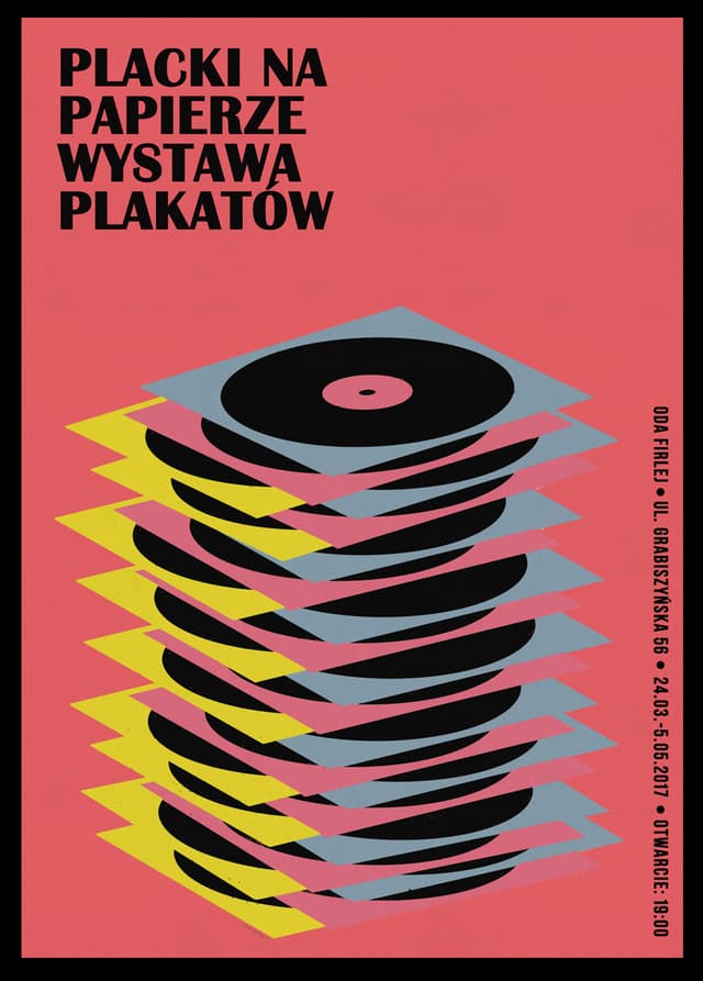Plakat Placki na papierze, plakat do wystawy, 50x70 cm, aut. J. Zasada, Jakub Zasada - WYMIARY