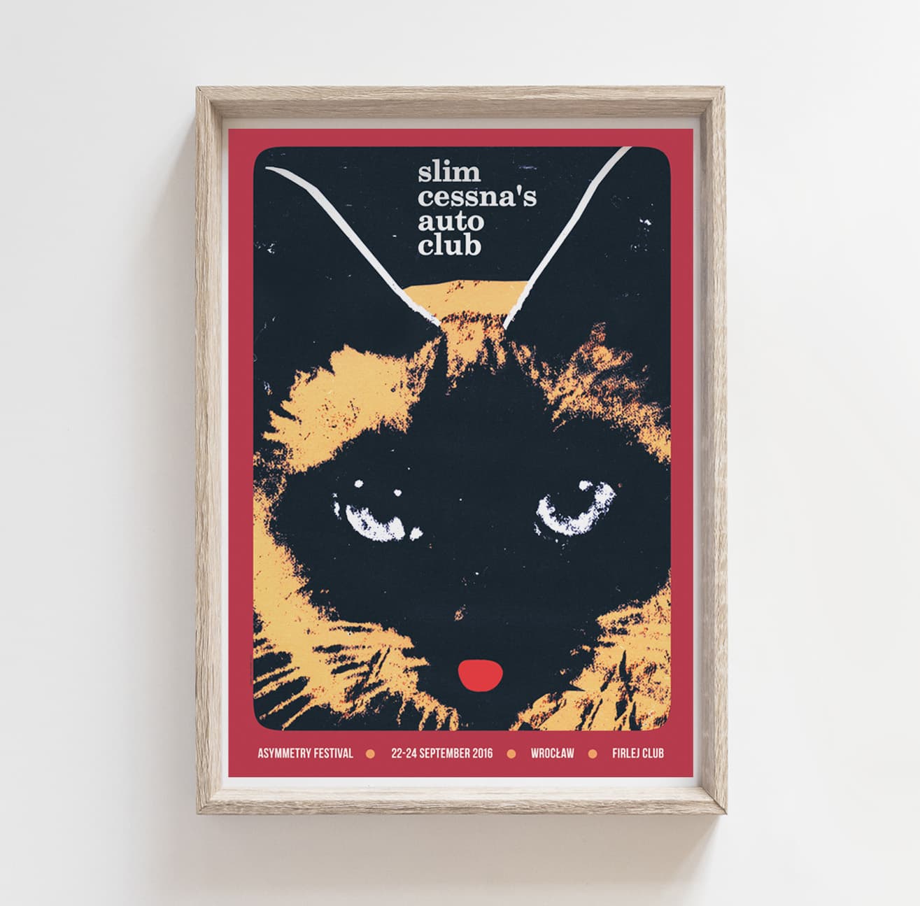 Plakat Slim Cessna's Auto Club, Asymmetry Festival 2016, 50x70 cm, aut. J. Zasada, Jakub Zasada - 67646