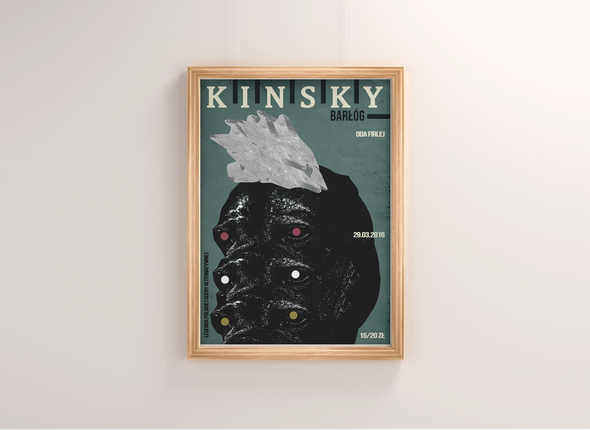 Poster KINSKY, Barłóg, concert poster, 50x70 cm, by J. Zasada, Jakub Zasada - 68065