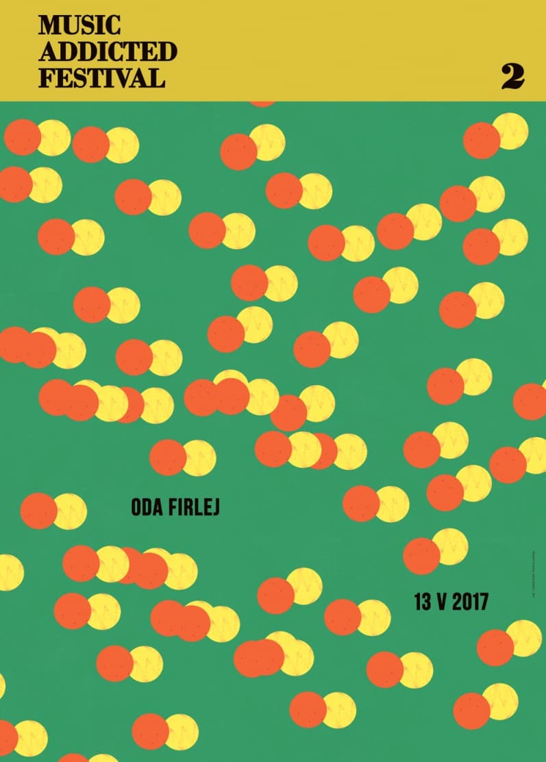 Plakat Music Addicted Festival 2, plakat koncertowy, 50x70 cm, aut. J. Zasada, Jakub Zasada