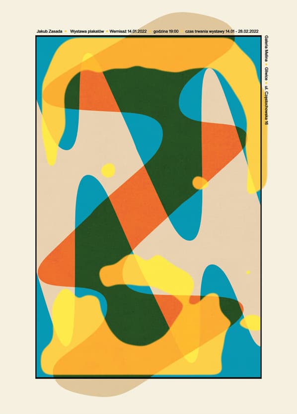 Plakat Plakat do wystawy w Galerii Melina, 50x70 cm, aut. J. Zasada, Jakub Zasada - WYMIARY