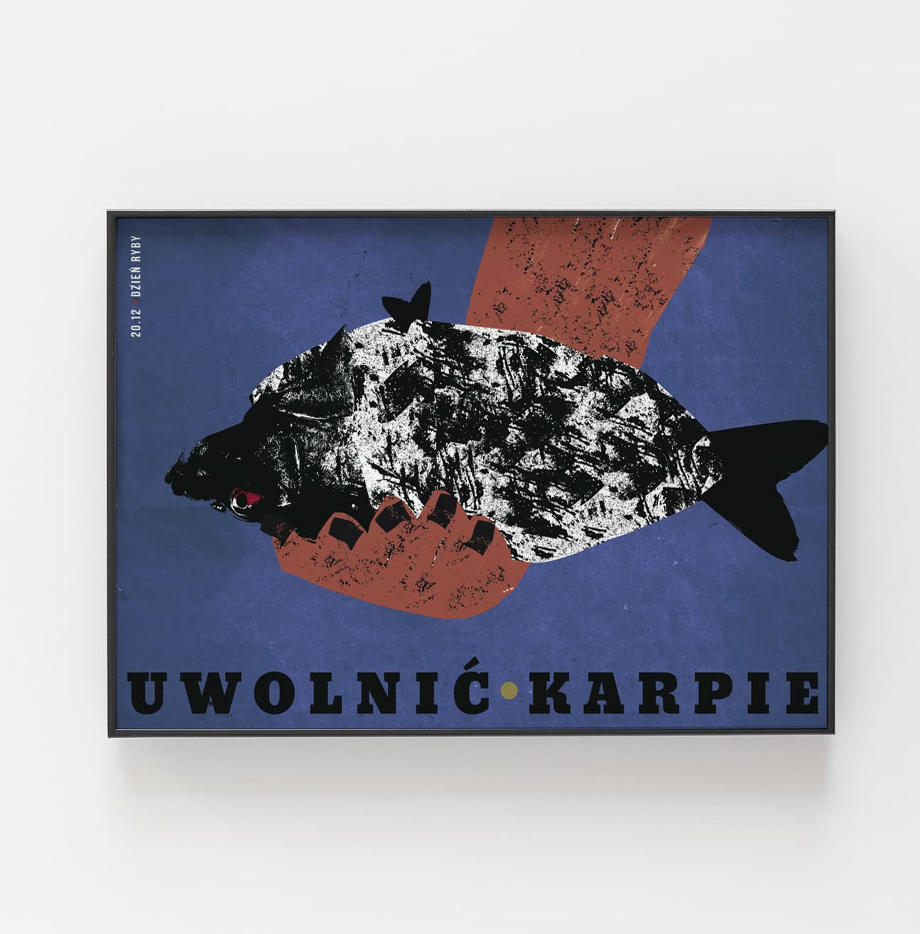 Poster Uwolnić karpie, Dzień Ryby, 50x70 cm, by J. Zasada, Jakub Zasada - 68012
