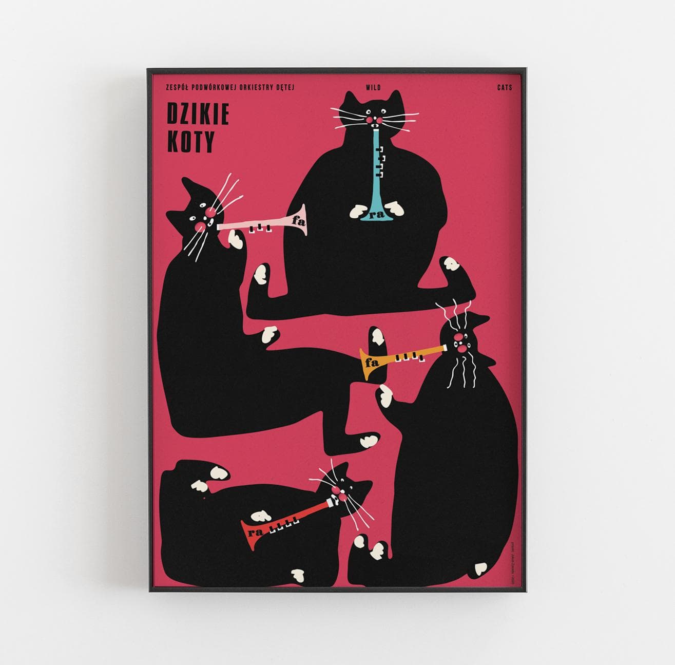 Plakat Dzikie Koty, zespół podwórkowej orkiestry dętej, 30x40 cm, aut. J. Zasada, Jakub Zasada - 67908