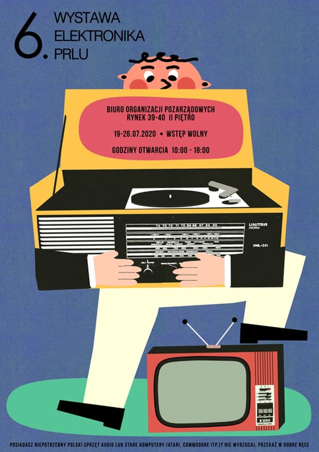 Plakat Elektronika PRLu, plakat do wystawy, 50x70 cm, aut. J. Zasada, Jakub Zasada - WYMIARY