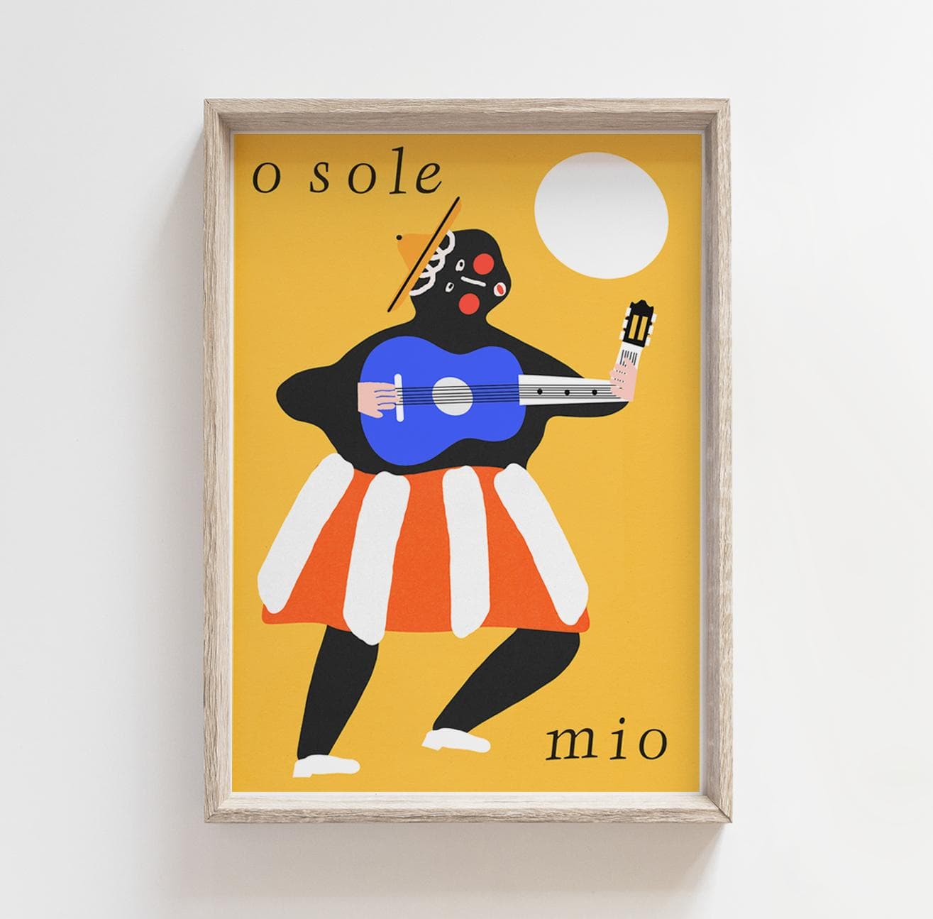 Plakat O sole mio! Słońce ty moje! Kobieta z gitarą, 30x40 cm, aut. J. Zasada, Jakub Zasada - 68155