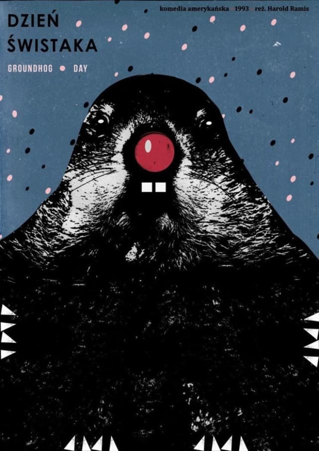 Plakat Dzień Świstaka, 48x68 cm, aut. J. Zasada, Jakub Zasada - WYMIARY