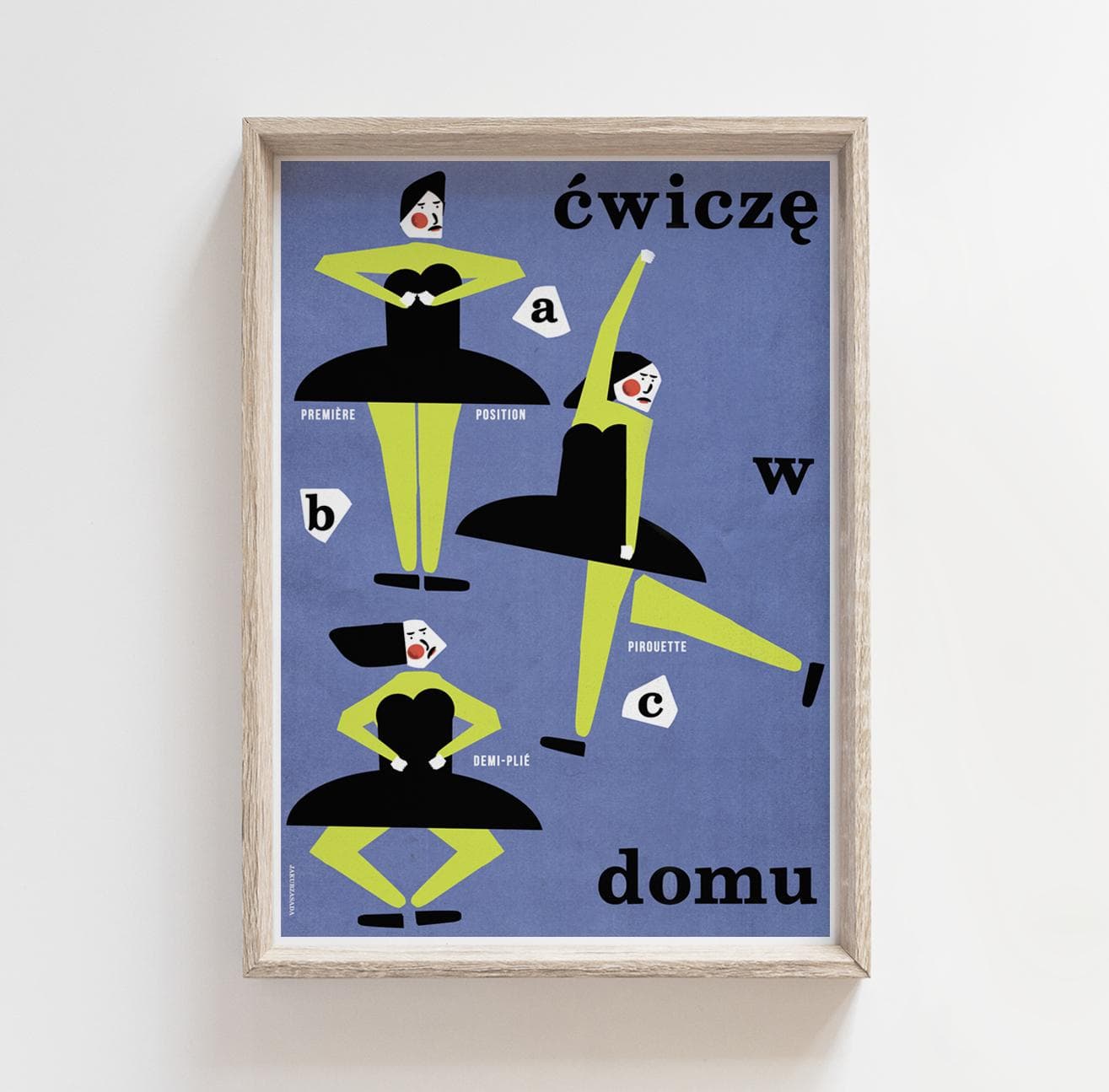 Plakat Ćwiczę w domu, premiere position, pirouette, demi-plie, 30x40 cm, aut. J. Zasada, Jakub Zasada - 68226