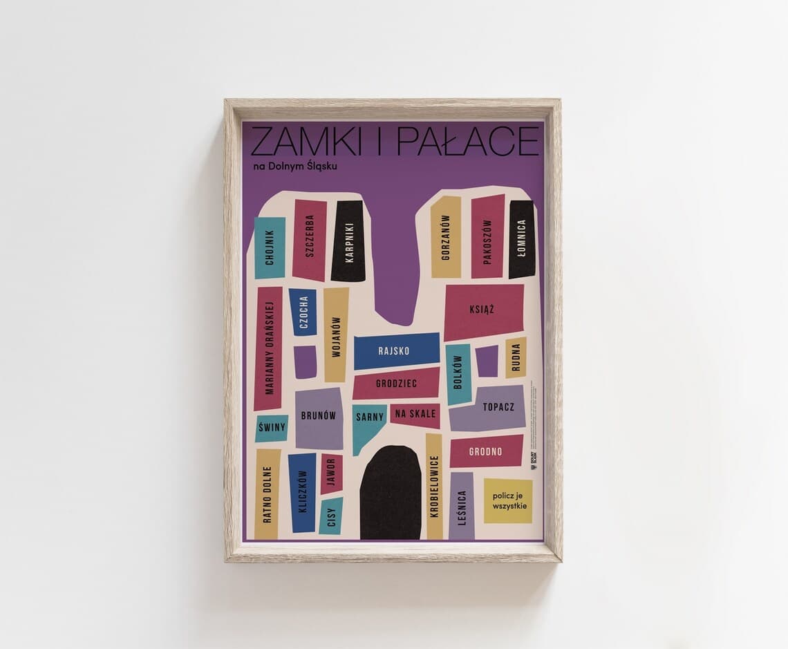 Poster Castles and Palaces in Lower Silesia, tourist poster, 50x70 cm, by J. Zasada, Jakub Zasada - 68298